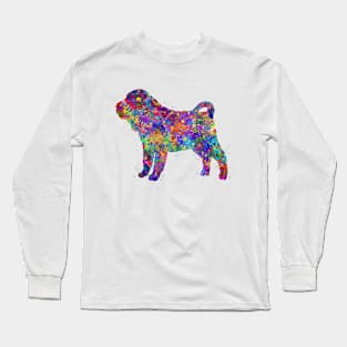 Shar Pei dog watercolor Long Sleeve T-Shirt